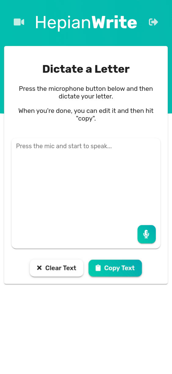 Screenshot of Hepian Write app